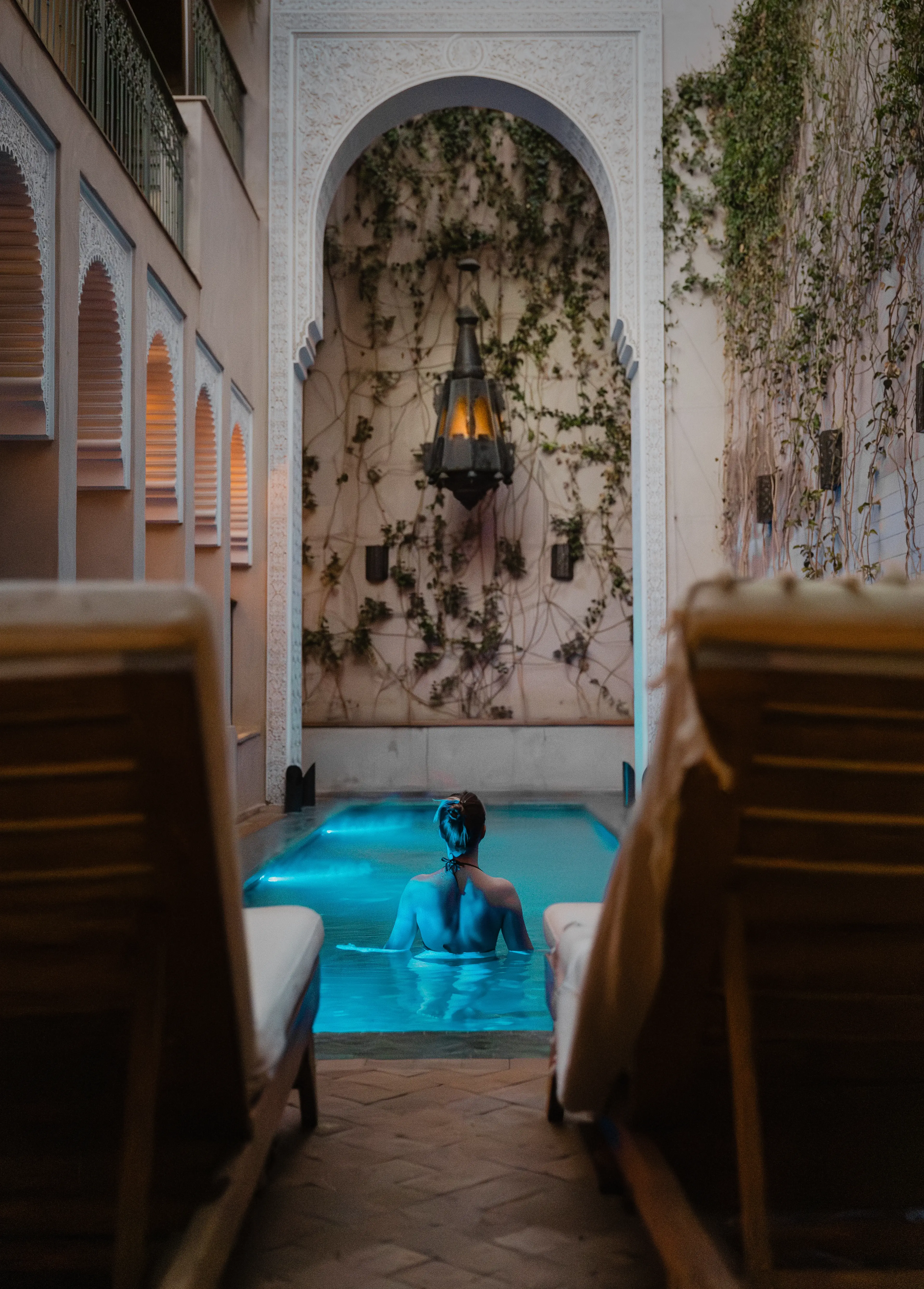 Timeea in the pool at Dar IZZA